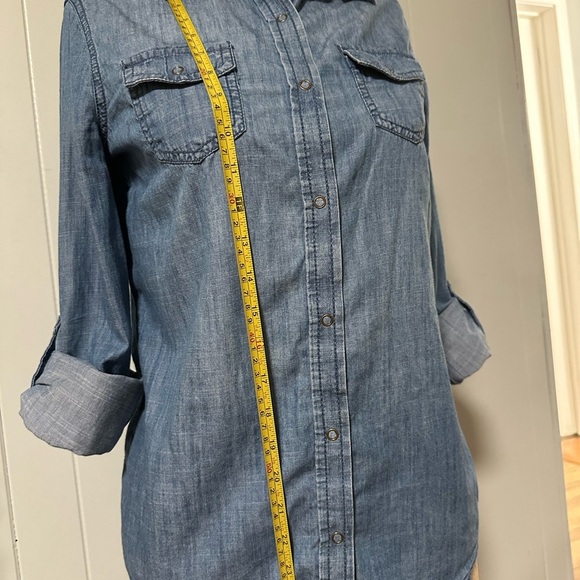 Arizona Jean Company Women's Blue Snap Front Denim Jacket Size S - Picture 5 of 7